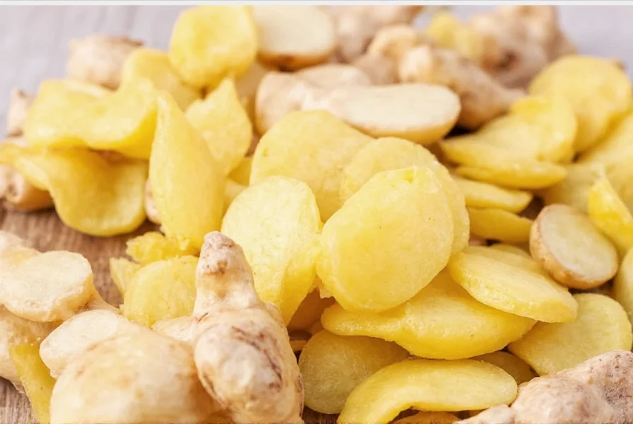 Fresh ginger root with skin being scrubbed with vegetable brush