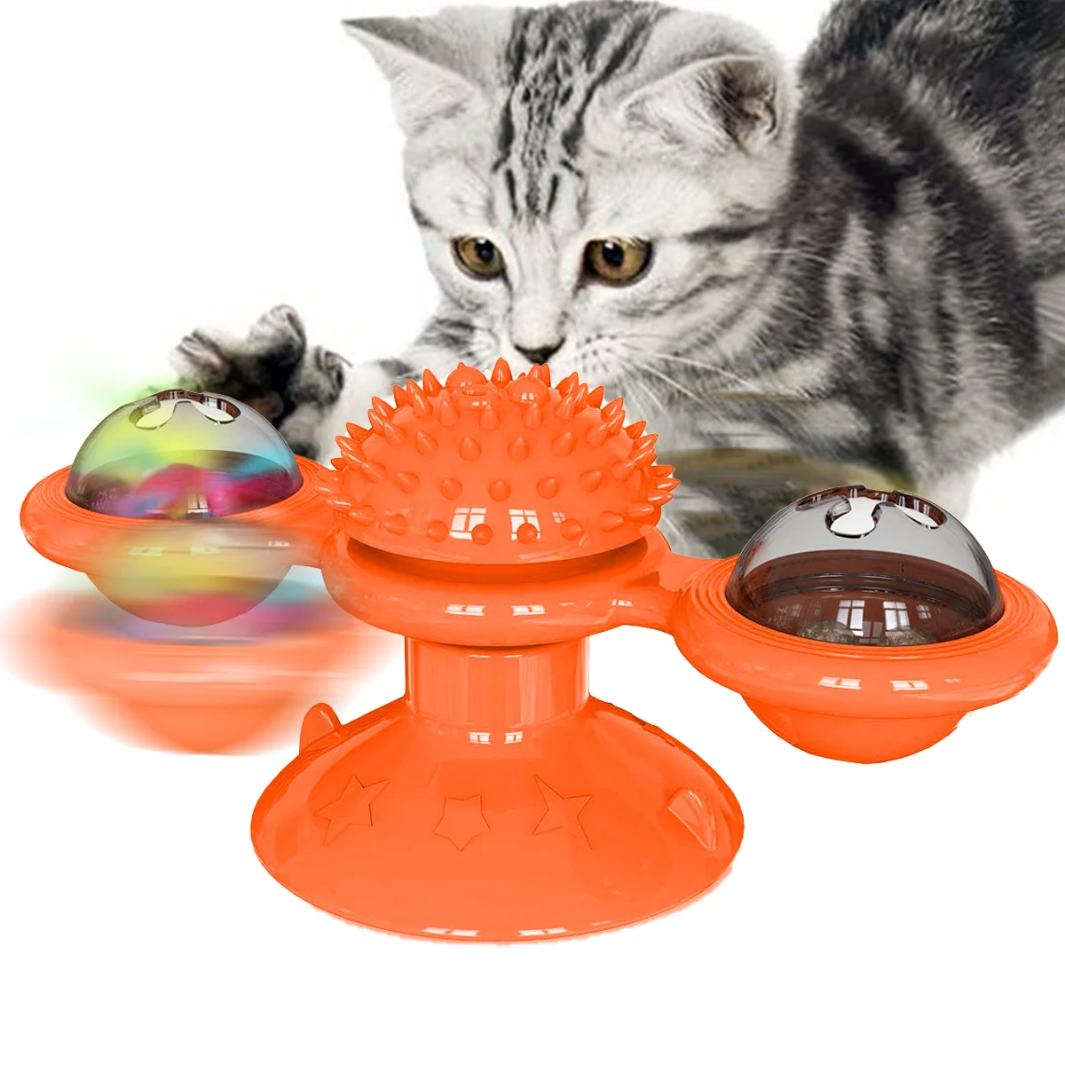 

Dropshipping choice Pet cat toy spin puzzle training turntable windmill glow ball interactive kitten play game Training Toy