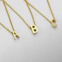 

Hotsale Stainless Steel Necklace Tiny Initial 26 Letters A-Z Alphabet Pendant Charm 3*8mm Gold Plated For women and girls