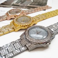 

Iced Out Male Quartz Watch full custom diamond watch gold diamond watch