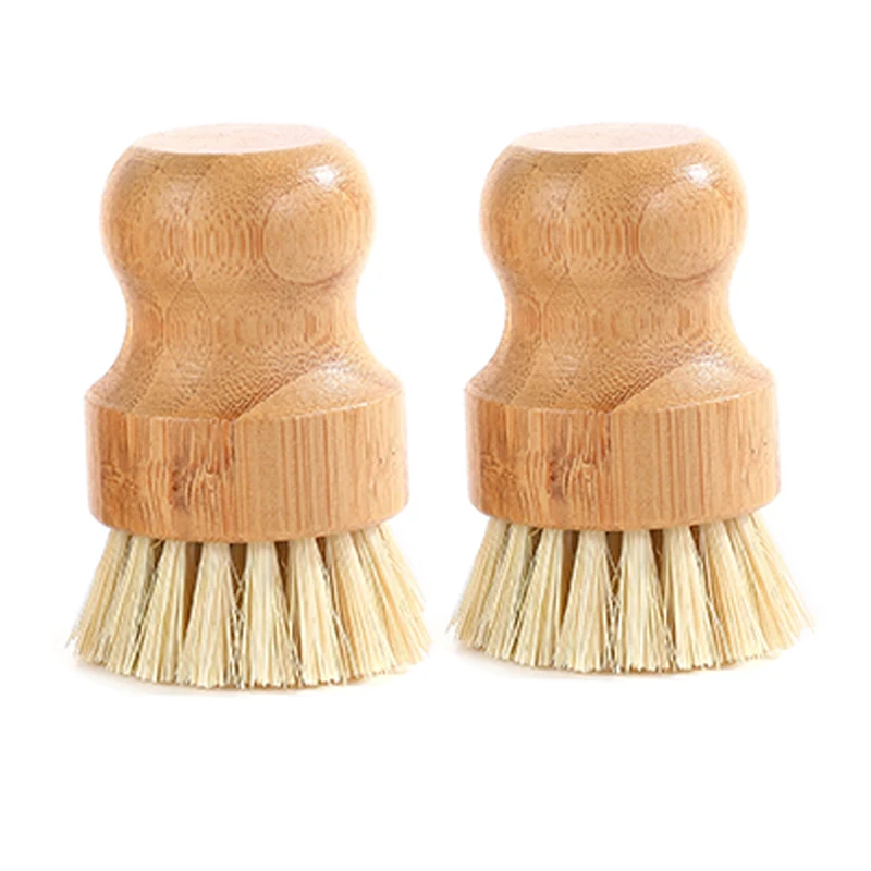 

Wholesale hot sale natural scrub washing pot brush durable portable bamboo dish brush for kitchen