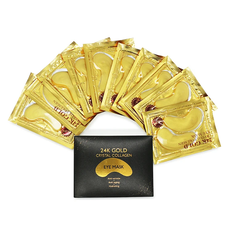 

Private Label Hyaluronic Acid Under Eye Patch Crystal Gel 24K Gold Collagen Eye Mask