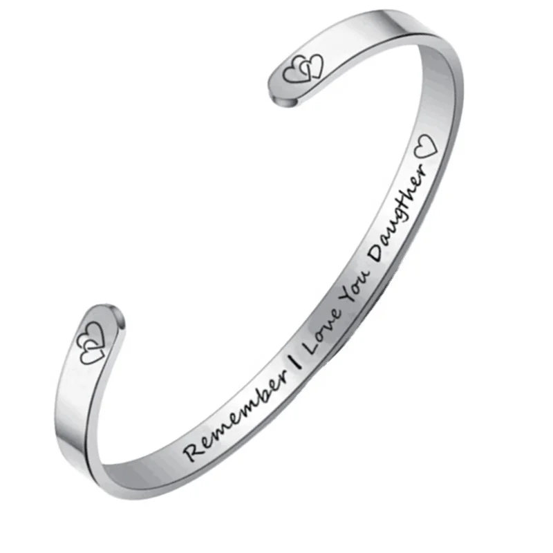 

Personalized New Bracelet Family Wish Inspirational Bracelets Stainless Steel Cuff Custom Engraved Bracelet
