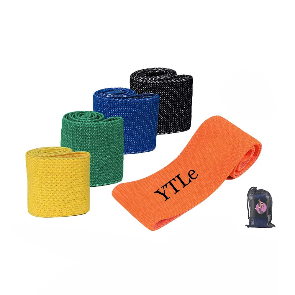 

Exercise equipment gym high premium super heavy leg hip fabric cotton resistance bands, Black/blue/green/yellow/red or custom