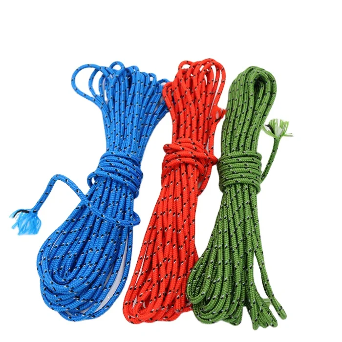 

outdoor survival reflective 100ft 7 strands core paracord rope 4mm reflective rope, Customized