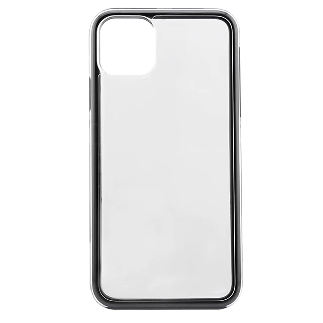 

For iPhone 11 two in one TPU PC grooved phone case for iPhone, Black white