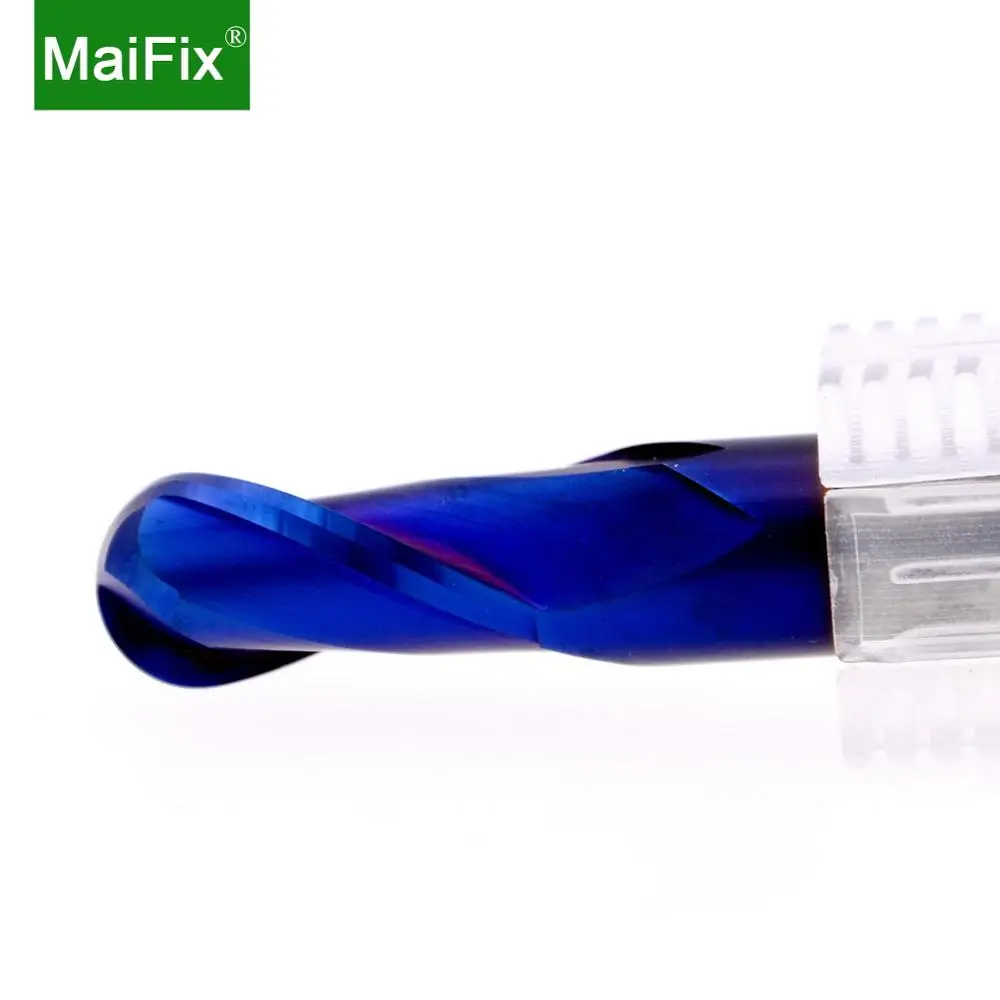 

Maifix 2 Flute HRC65 3 4 6 12 MM Cutting Nano Coated CNC Machining Head Carbide Metal Milling Cutter Ball Nose End Mill