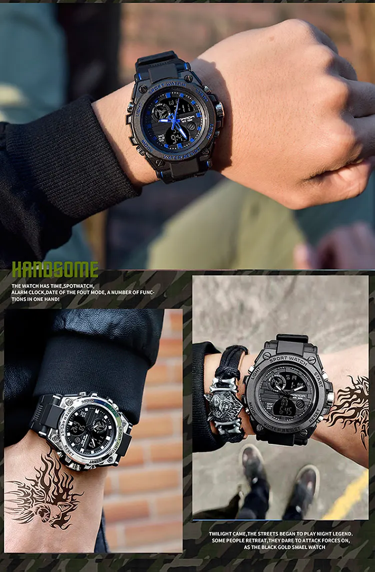 SANDA 739 Classic New Men Digital Wrist Watch Wholesale Original Waterproof Popular Low Price Best Outdoor Sports Watch for Men