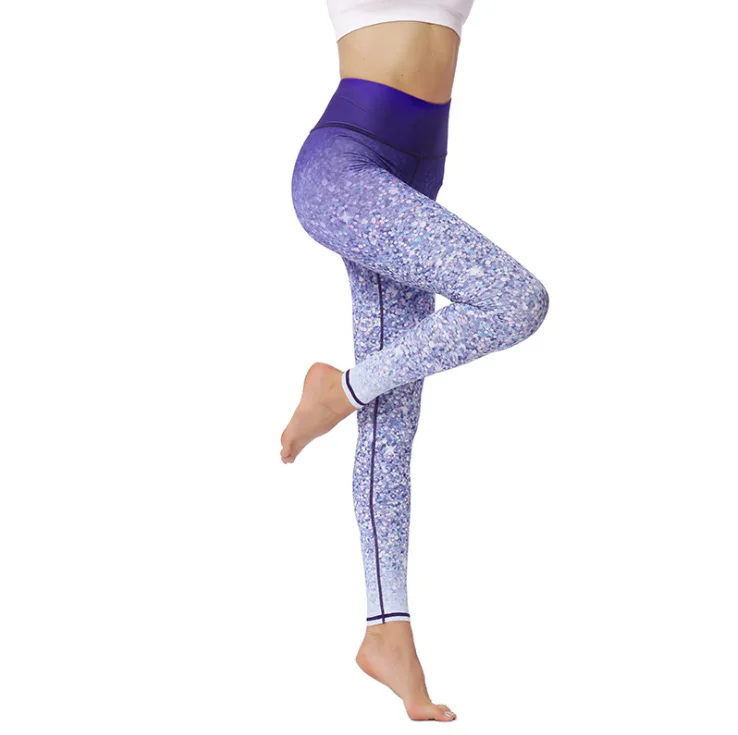 
Printed Ankle Length High Waist Polyester Yoga Leggings for Women 