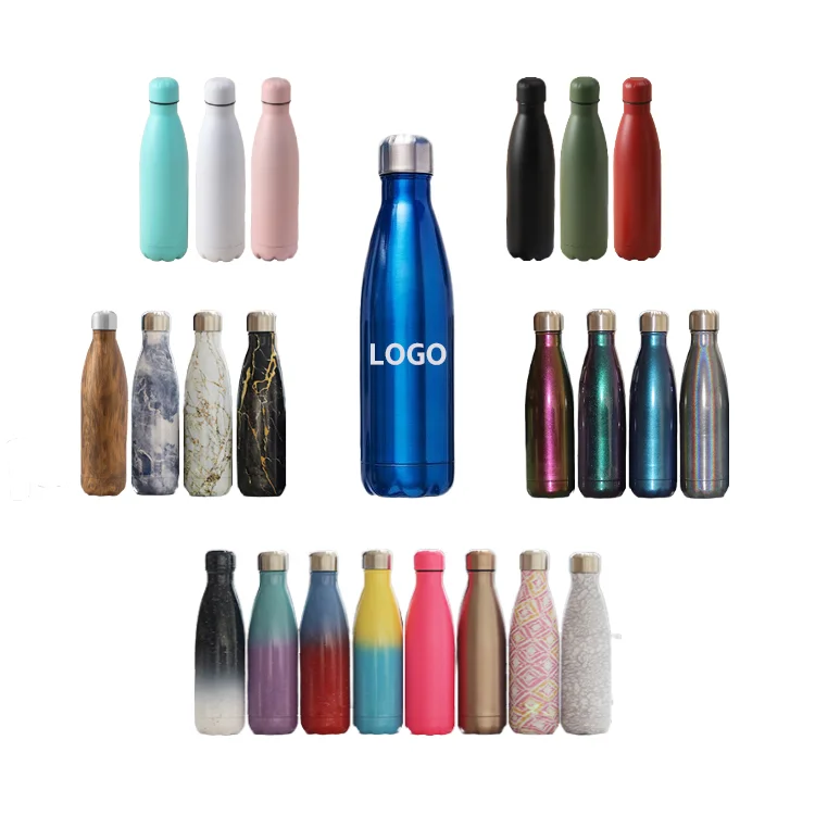 

Double Wall 500ml Portable Cola Shape Stainless Steel Insulated Water Bottle water bottles with custom logo bpa free, Pink,black,white,red,green,stainless steel color