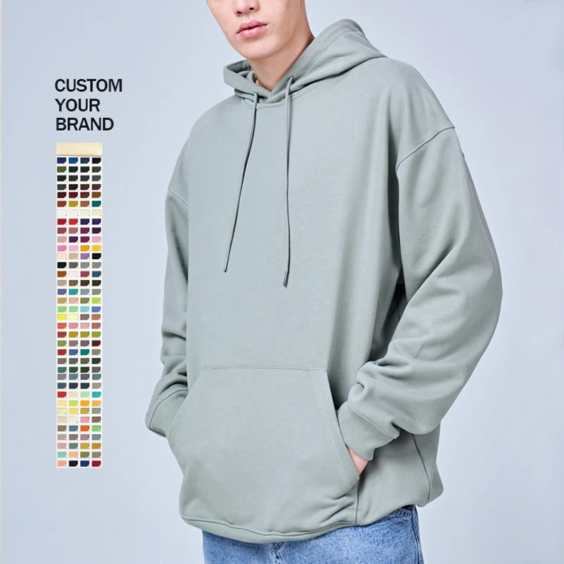 

Fashion 100% cotton blank streetwear sweatshirt custom logo embossed embroidery brown oversize mens hoodies, Multi color/custom
