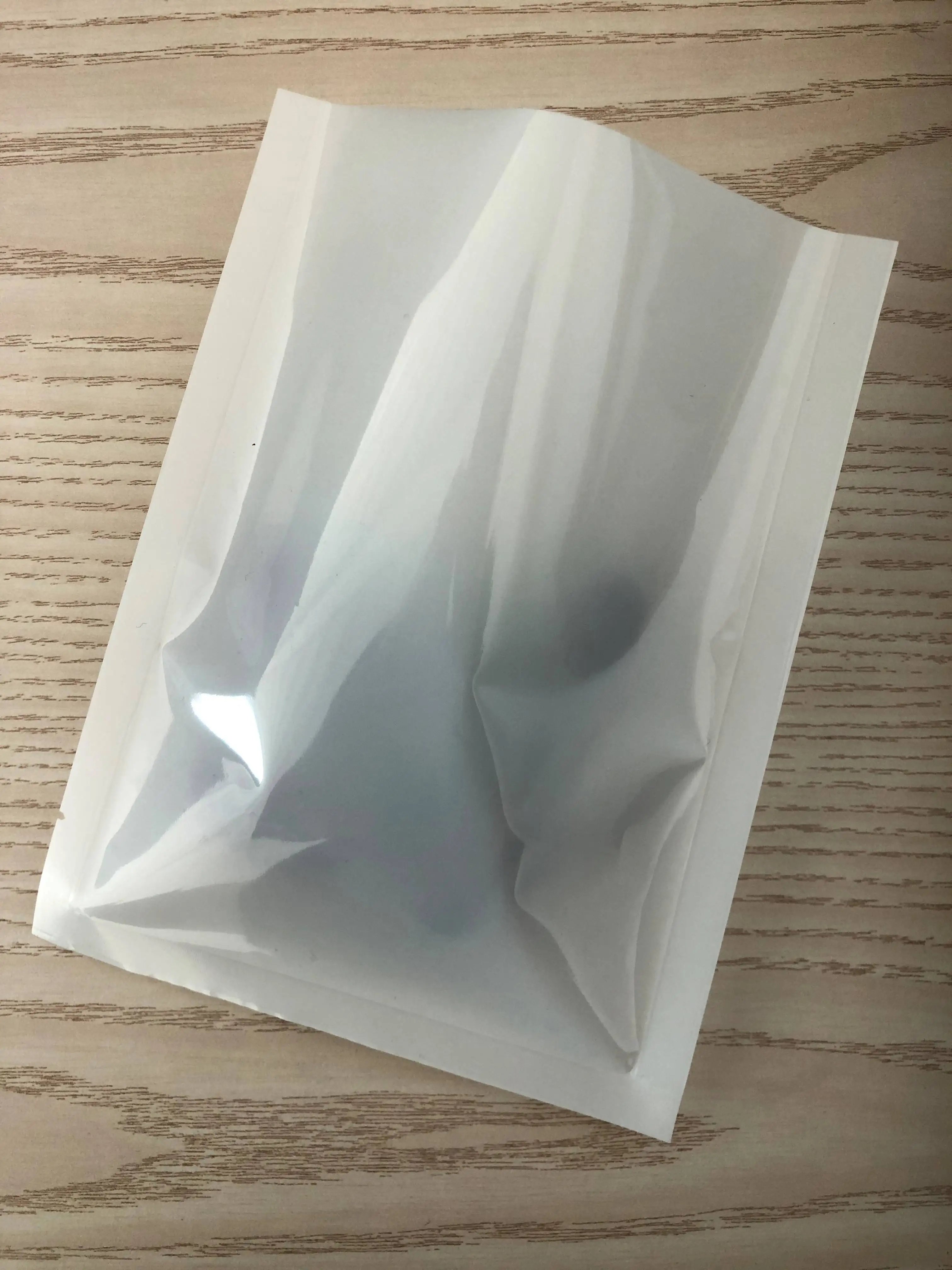 食品级真空包装袋一面透明一面白三面密封袋小袋坚果肉的平底真空袋
