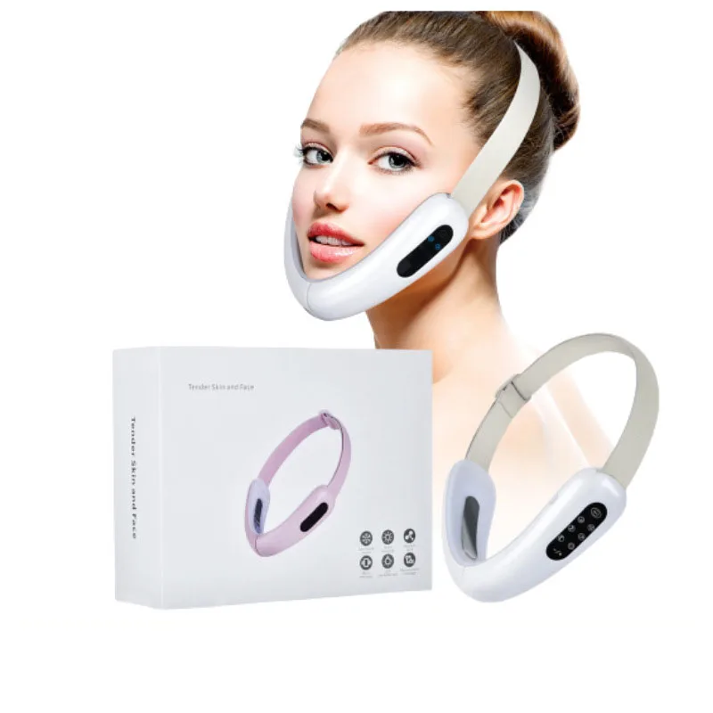 

Microcurrent V Line Shape Face Lift Machine, White/pink