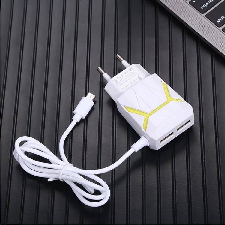 

top selling products 2021 new technologies 2 usb wall charger V8 micro usb mobile phone charger with data cable