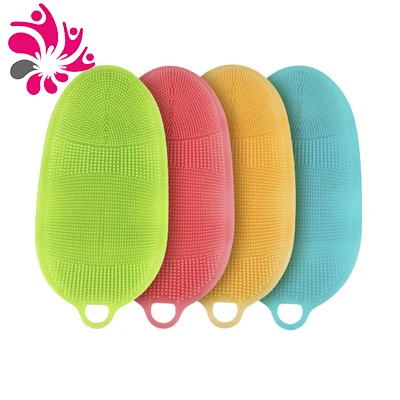 

2019 New Multi-Color Soft Scrubber Human Silicone Body Bath Brush, Customized