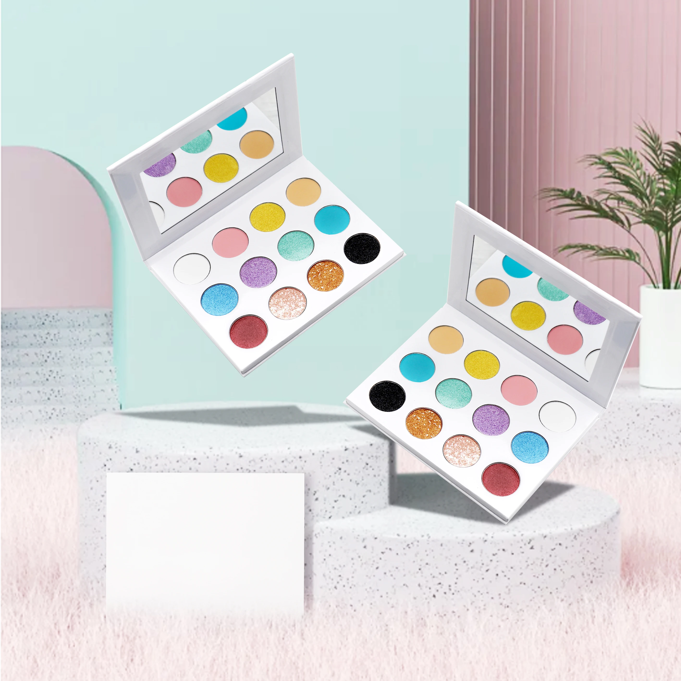 

DIY 12 Colors Highly Pigmented Eyeshadow Palette With Mirror For Daily Party