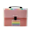 13 pocket rainbow colorful index handle PP document bag expanding file filling folder with buckle