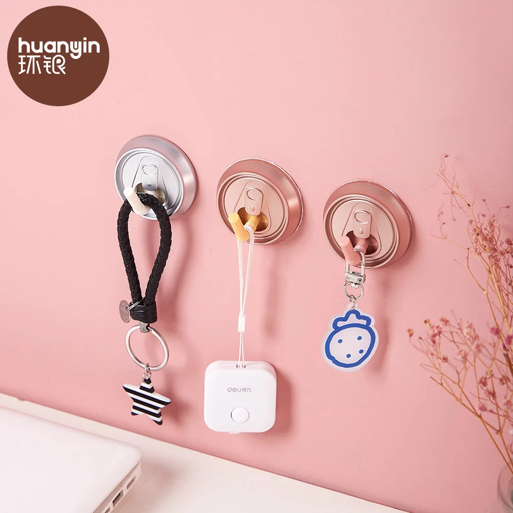 

Nordic kitchen bathroom plastic adhesive hook key holder wall