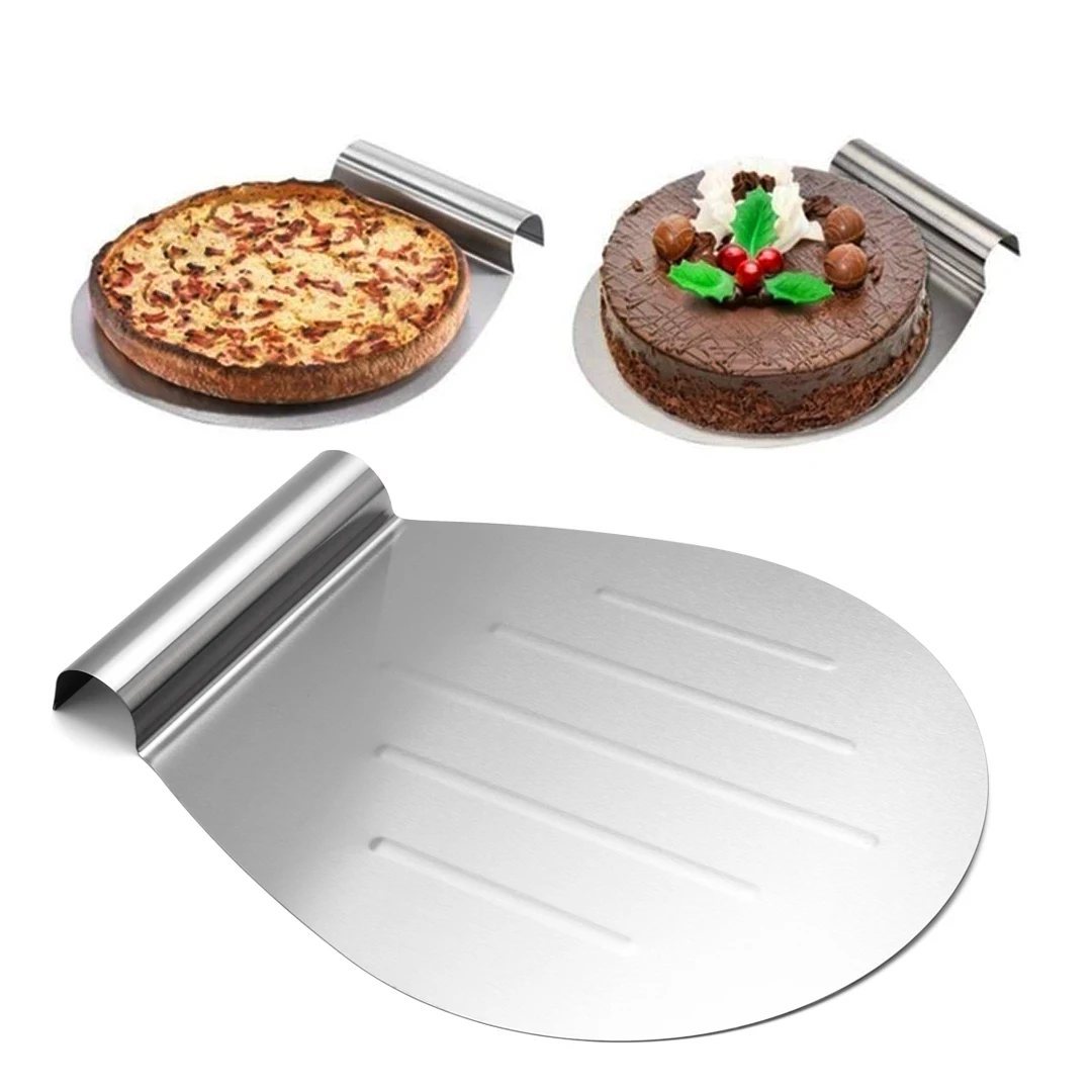 

11 Inch Stainless Steel Cake Lifter Moving Plate Shovel Transfer Tray, Silver