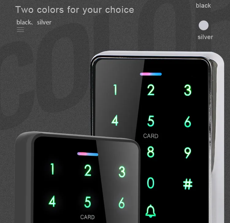 8000 users waterproof touch keypad code RFID EM card reader access control for Public places office