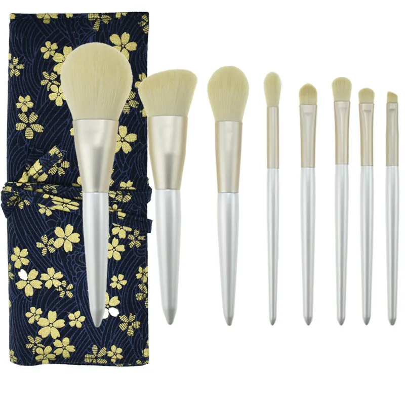 

8PCS Corn Poppy Makeup Brush Artificial Fiber Hair Cosmetic Brush Set Super Soft Foundation Brushes