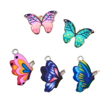 

elegant enamel metal alloy butterfly charms for diy bangles bracelets jewelry making hand with love heart butterfly charms