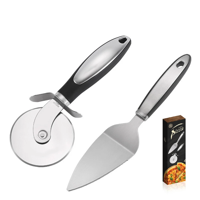 

Kitchen Multi-purpose Custom Logo Wheel Blade Slicer Pizza Shovel Cutter Pizza Slicer Wheel Stainless Steel Pizza Cutter