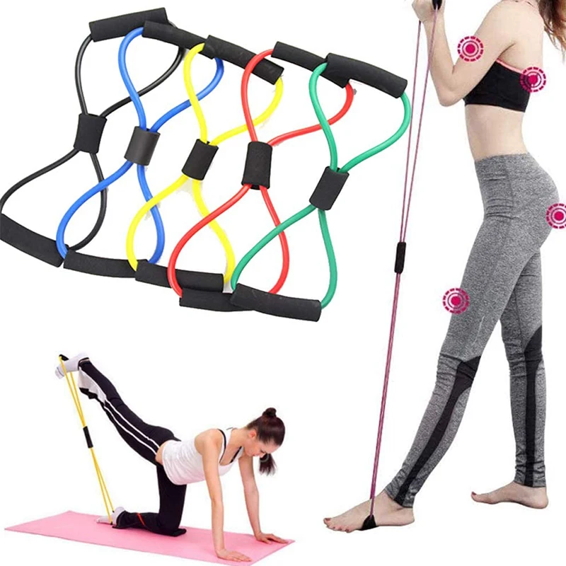 

Yoga Resistance Exercise Bands Gym Fitness Equipment Pull 8 Word Chest Expander Elastic Muscle Training Tubing Tension Rope