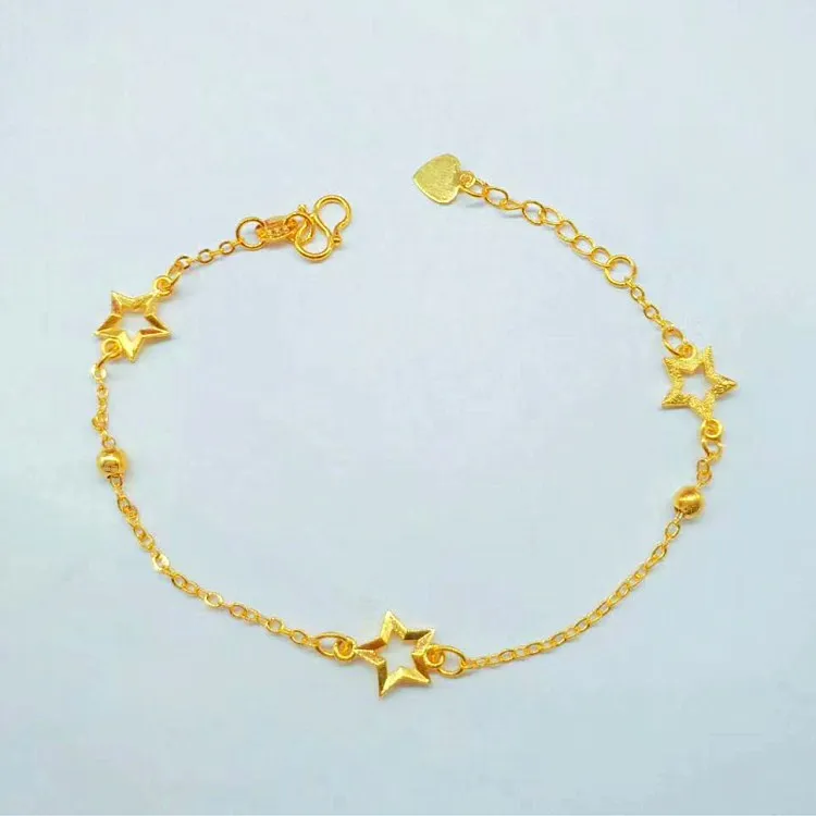 

Gold Plated Five Pointed Star Bracelet Exquisite Craftsmanship Gold Five Pointed Star Bracelet Ladies Jewelry