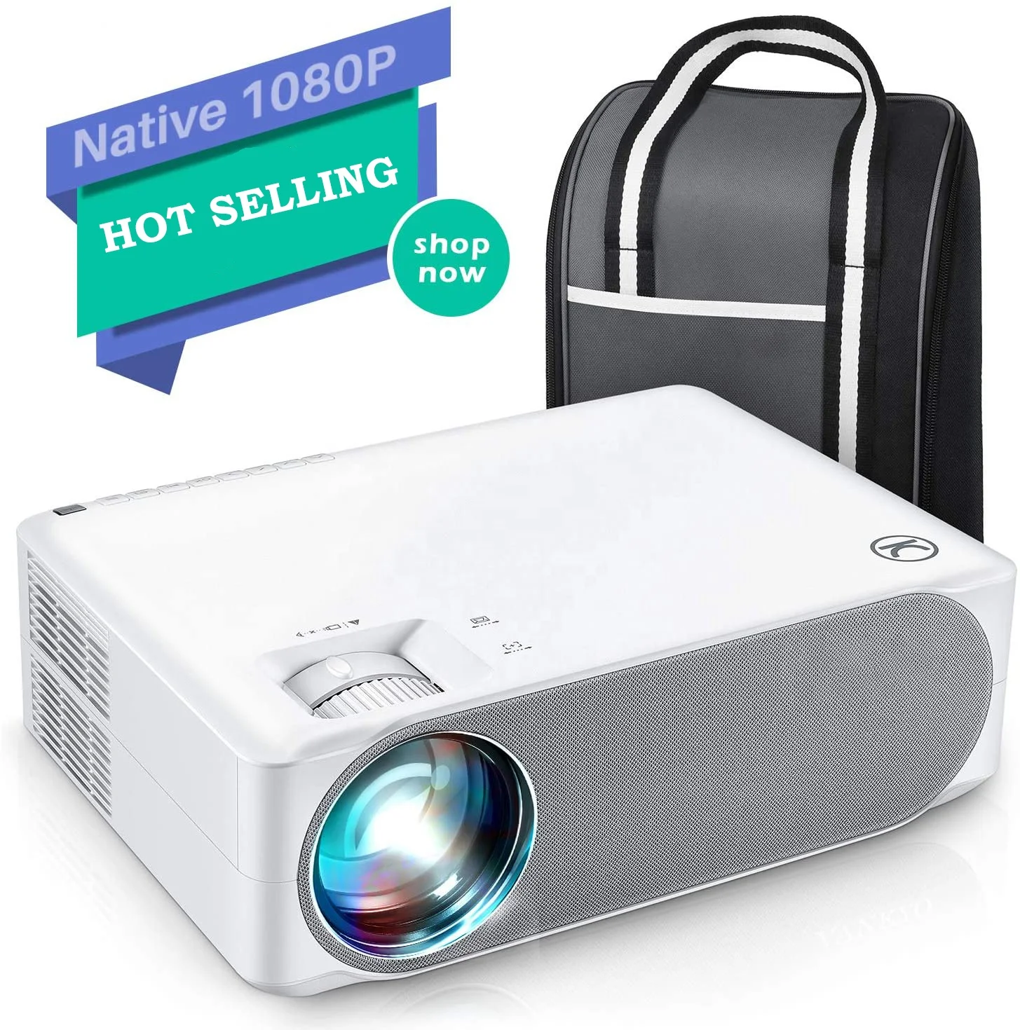 

[10 Year Factory OEM ODM] Amazon Hot Selling 6000 High Lumens Native 1080p Full HD LED LCD Home Theater Projector, White