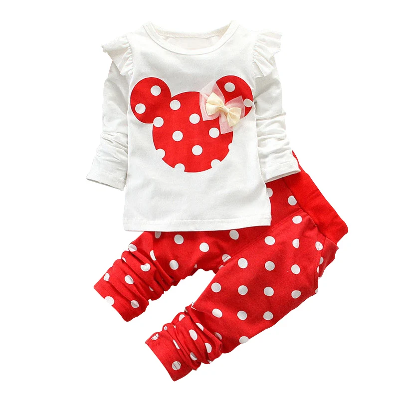 

New Girl Cute Cartoon Suit Spring and Autumn Children's Clothing Suit Long-sleeved T-shirt + Pants Two-piece Children's Clothing