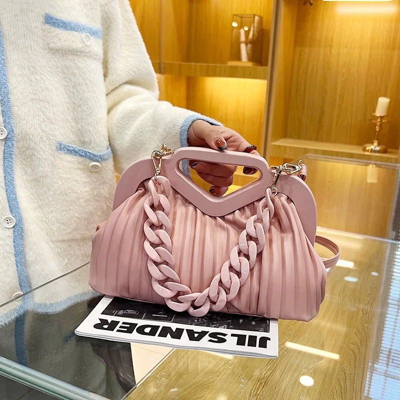 

2022 Fashion Drop Shipping Solid Color Handbag Shoulder Woman Bags Luxury Women Black Small jelly Hand Bags Tassel Tote Handbags