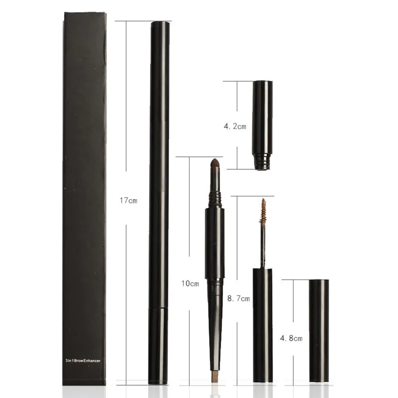 

New Arrivals 4 Colors 3 in 1 Waterproof Durable Flexible Eye-brow Pen Cosmetics Eyebrow Pencil