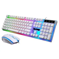 

Mechanical Keyboard USB Wired Ergonomic Backlit Mechanical Feel Gaming Keyboard and Mouse Set with Aluminium Alloy Panel