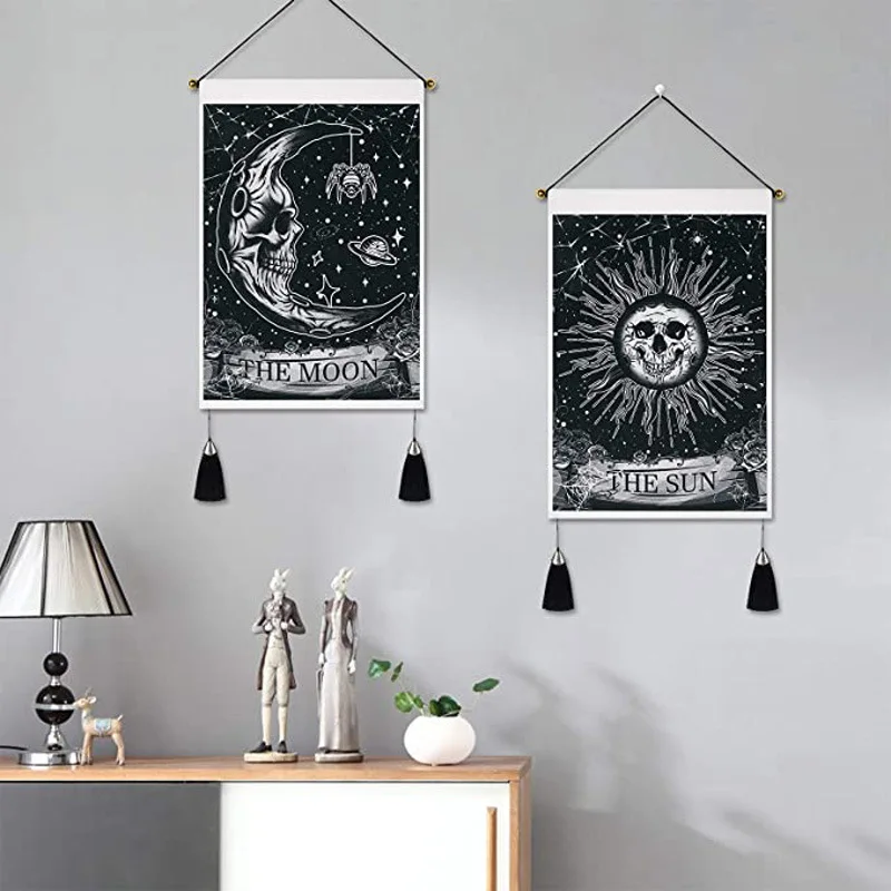 

Bohemian Style Moon And Sun Series Tapestry Paintings Home Bedroom Pendant Murals