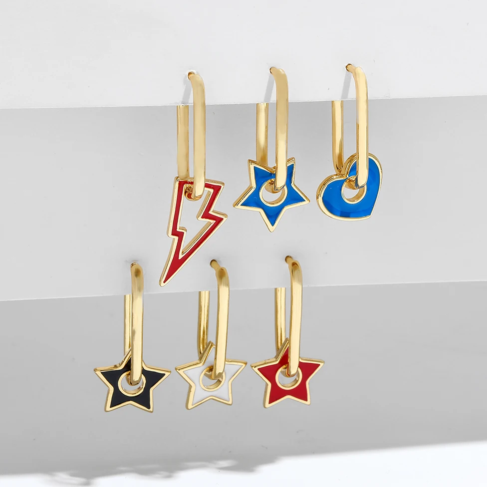 

Hoop Earrings Weddinq-Jewelry Women Cubic-Zircon Round Fashion small hoop Earrings sets For Women 2021, Gold color