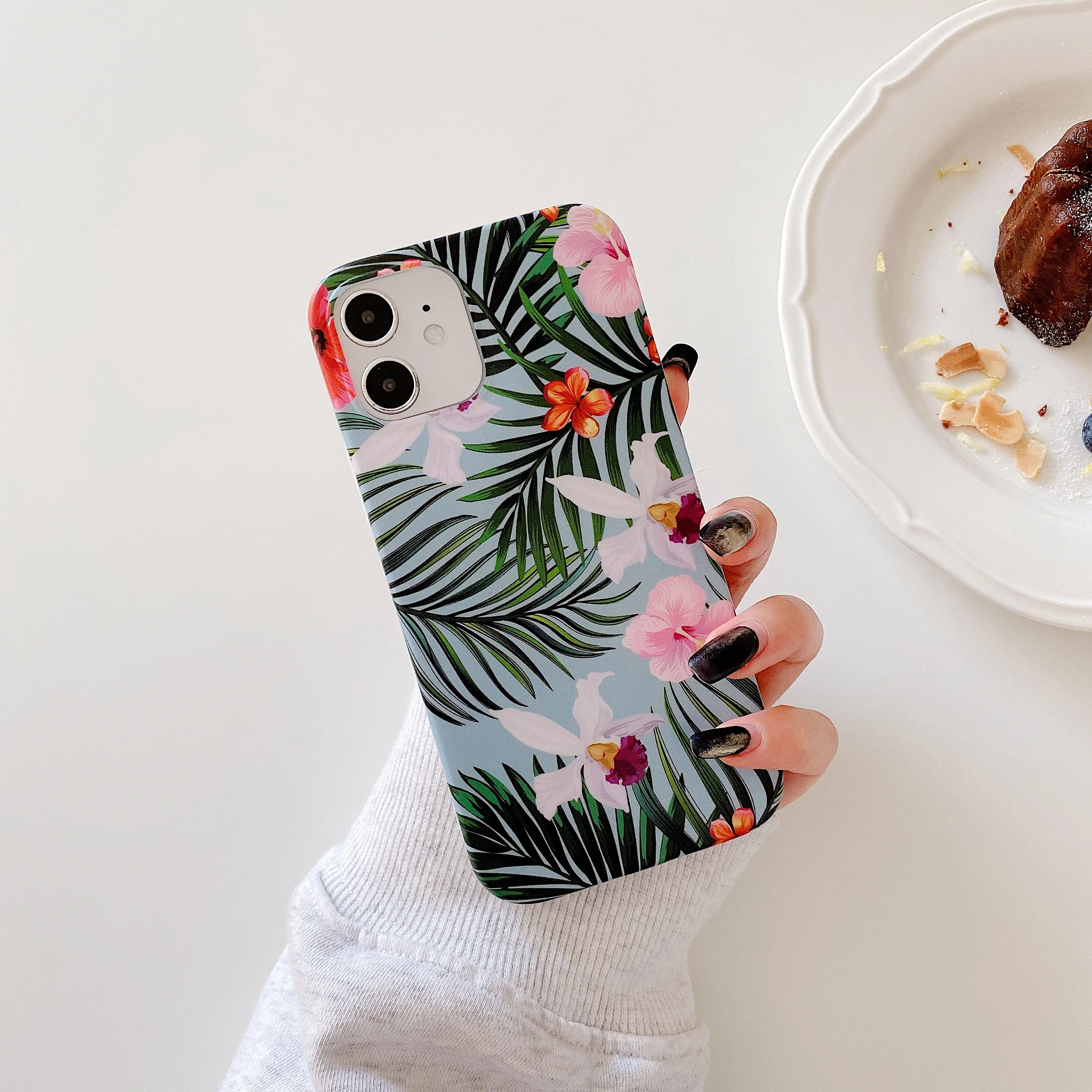 Classic Beautiful Flower Leaves Painting Floral Art Tpu Phone Case For