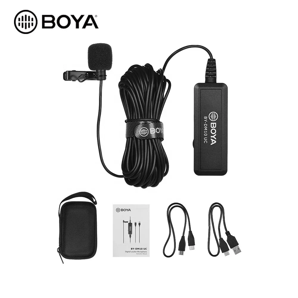 

BOYA BY-DM10 UC Microphone USB Lavalier Lapel Microphone Mic Clip-on Omni-Directional for Type-C Smartphone, Black