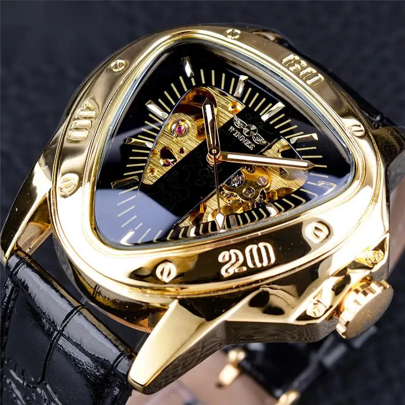 

BEFLY Popular In Europe Wholesale Luxury Mens Watch Fashion Casual Hollow Out Triangle Large Dial Automatic Mechanical Watches