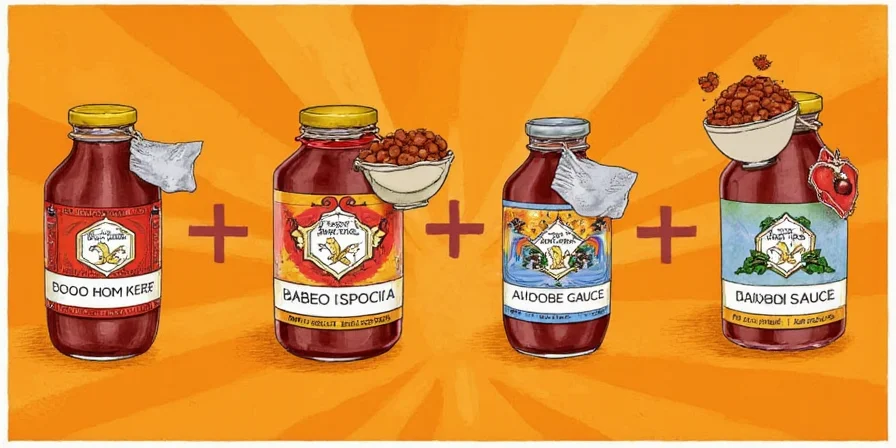 Ingredients laid out for making adobo sauce