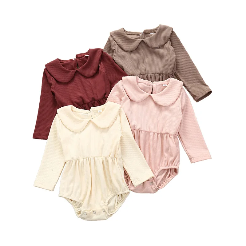 Hot sale Fall Winter Baby rib Clothes 2019 Infant Baby Bodysuit long sleeve Romper