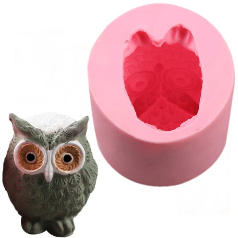 

3D Owl Animal Silicone Soap Mold Resin Clay Candle Molds Fondant Cake Decorating Tools Chocolate Candy Pastry Baking Mold, Picture