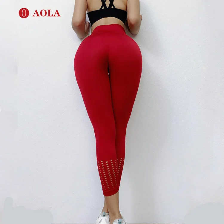 

AOLA Hot Sexy Photos Ladies Yoga Seamless Fitness Tight Spandex Pics High Waist Sport Leggings Running Pants, Pictures shows