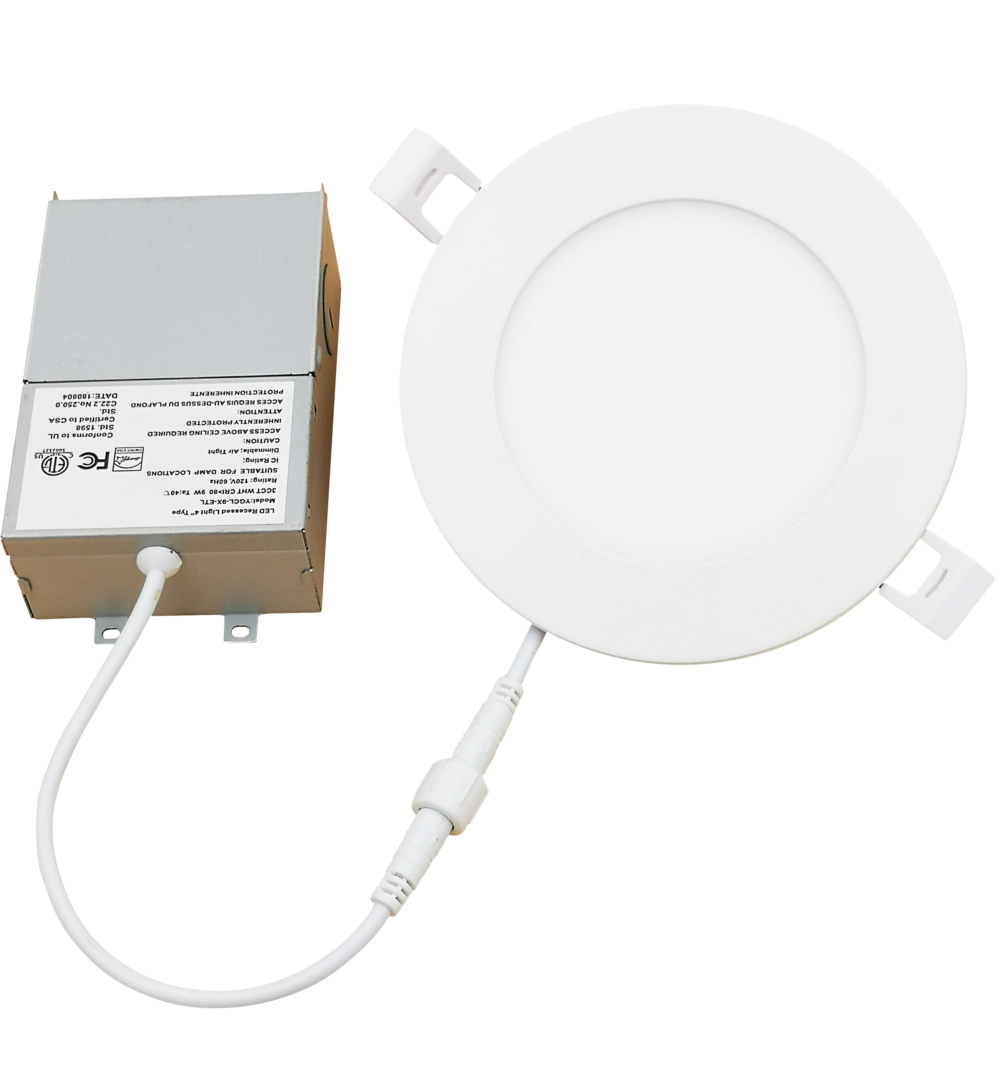 LED (10 packed) 4 Inch Dimmable LED Downlight Retrofit Recessed Ultra Thin Downlight 9W 3000K Warm White Energy Star