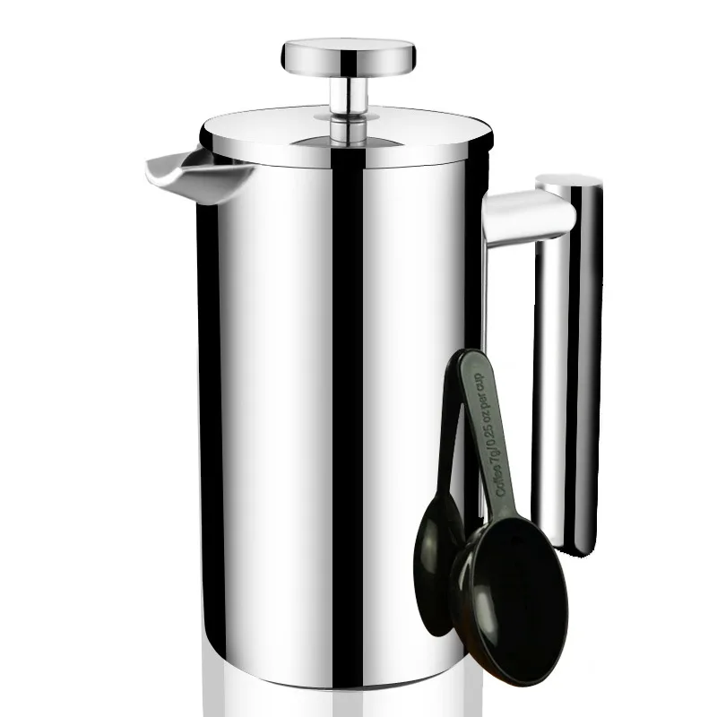 

New Arrival custom christmas gift set tea coffee maker grinder 304 stainless steel french press 350ml 700ml 1000ml