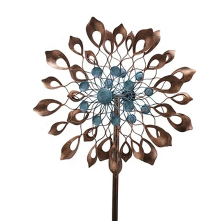 

Hourpark Unique and magical wind spinners Bronze and blue wind catchers metal outdoor patio decoration