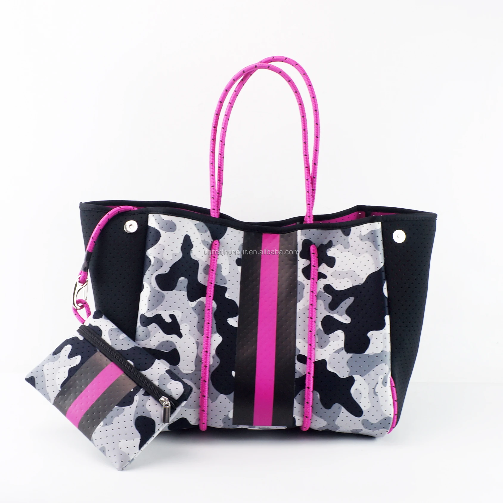 

Hot Selling Women's Tote Bags Printed Neoprene Beach Bag Women Handbags