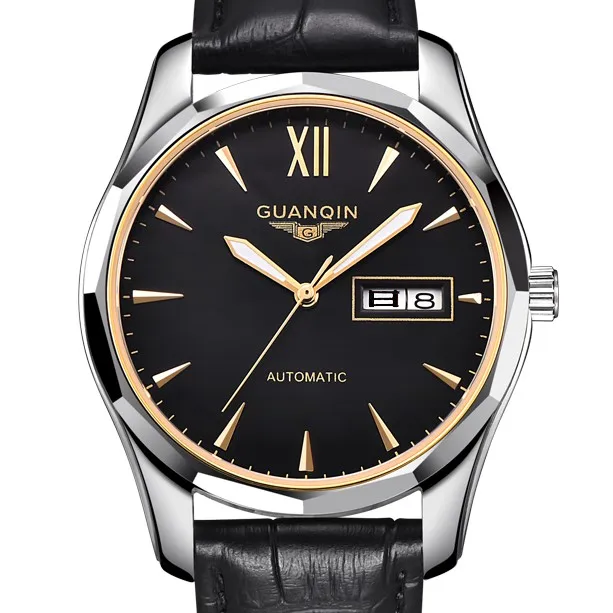 

GUANQIN Japanese Movement Business Mens Steel Mechanical wrist Watch, 4 colors