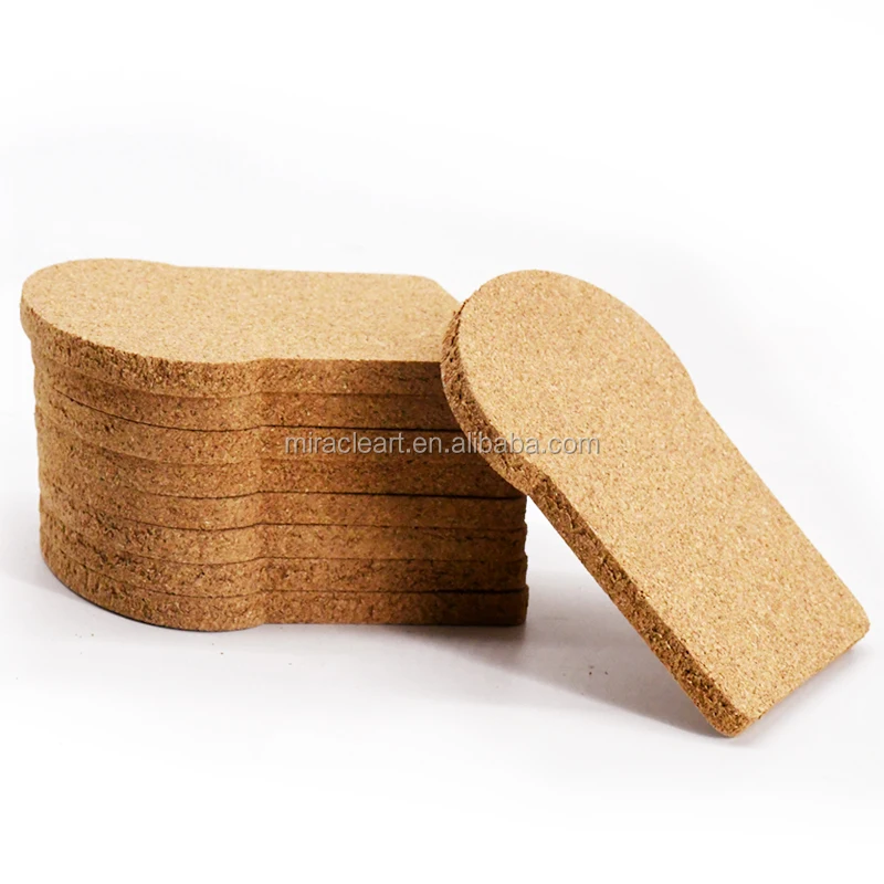Sop Shape Blank Design Custom Logo Cheap High Quality Cork Coaster Set for Home Daily Use