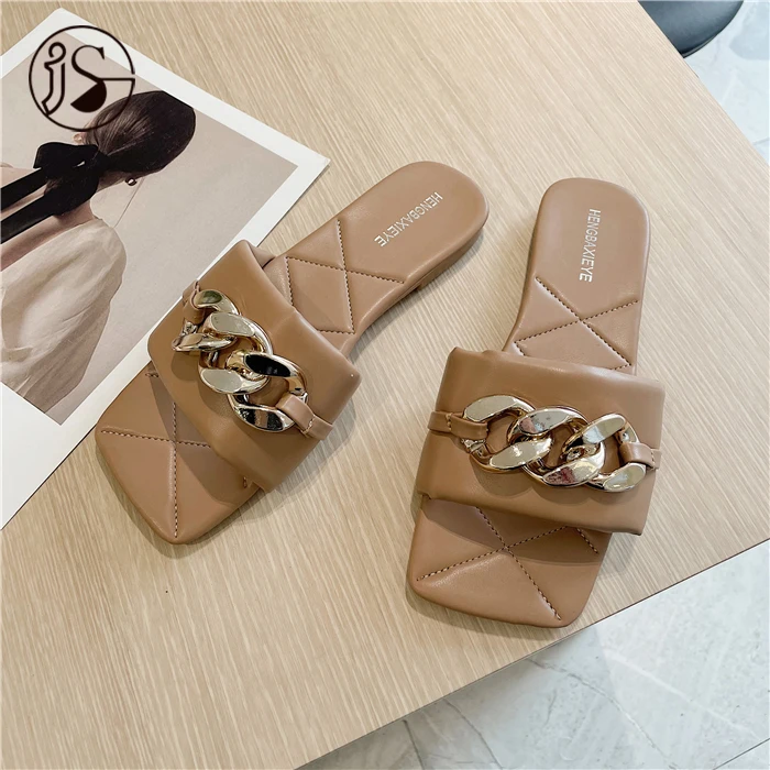 

Wholesale colorful casual slides women metal button weave sandals for women outdoor comfort women slippers, Customized color